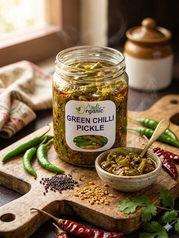 Aadi Organic Green Chilli Pickle 400 gm