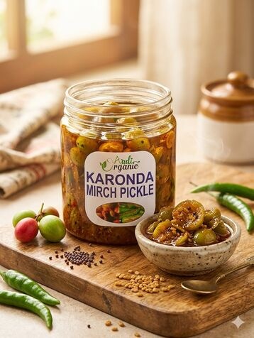 Aadi Organic karonda mirchi  Pickle 400gm