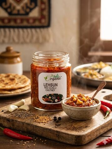 Aadi Organic Lehsun red  Chili Chutny 400gm